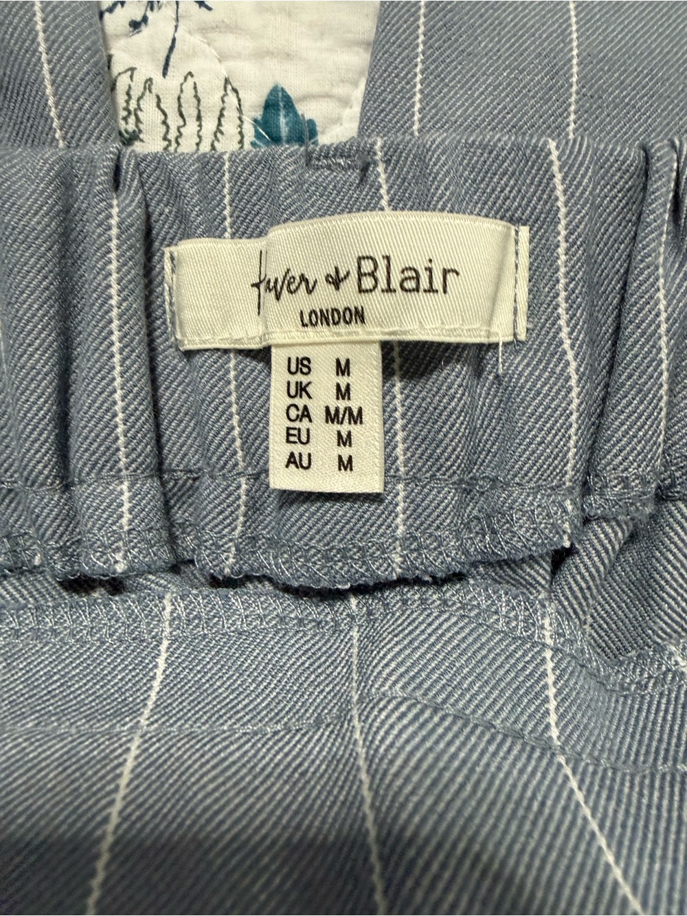 Haven + Blair Sky Blue Pinstripe Pull-On Pants
